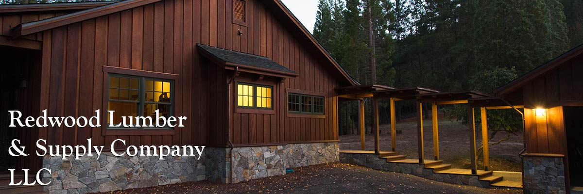 Redwood boards and beams combine to create a beautiful soffit detail on a custom home.