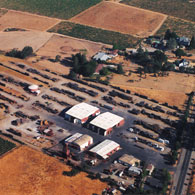 An aerial view of Redwood Lumber and Supply Copmany's the 20 acre manufacturing facility in Healdsburg, California.